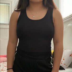 calvin klein black sheer tank top